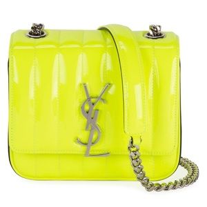 Saint Laurent Women's Yellow Small Leather Vicky Shoulder Bag
